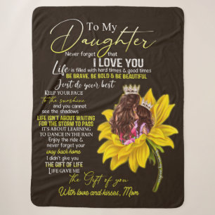 Personalised To My Daughter Love From Mum Sunflowe Sherpa Blanket