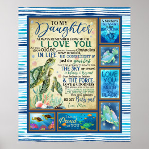 Personalised To My Daughter Love From Mum Turtle Poster