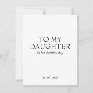 Personalised "To My Daughter" ON HER Wedding Day  Thank You Card