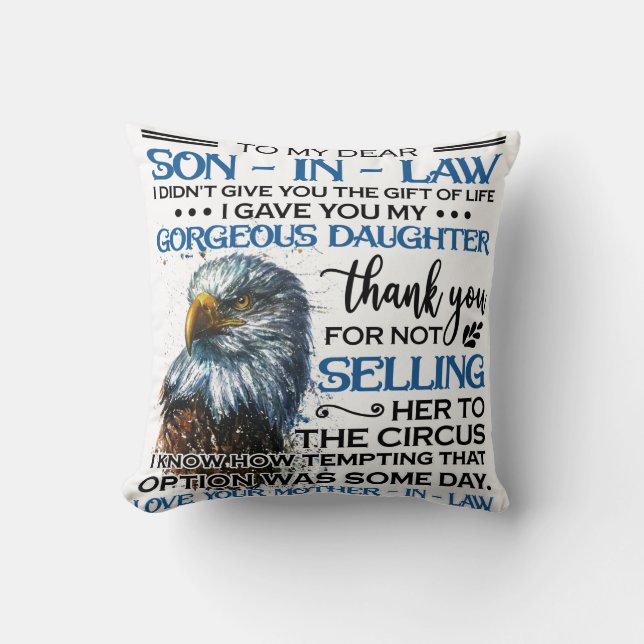Personalised To My Dear Son In Law Cushion (Front)