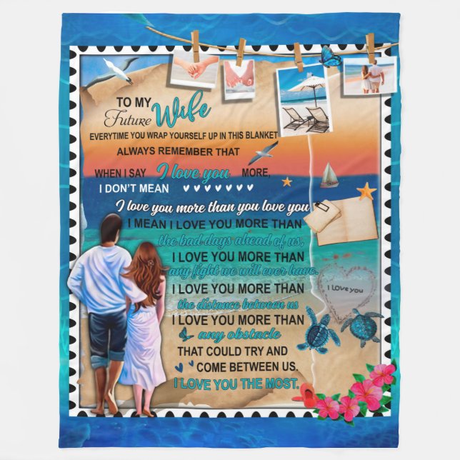 Personalised To My Future Wife From Husband Blanke Fleece Blanket (Front)