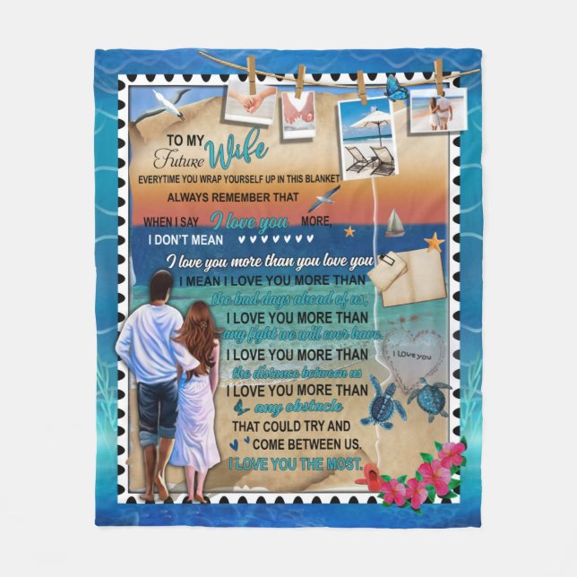 Personalised To My Future Wife From Husband Fleece Blanket (Front)