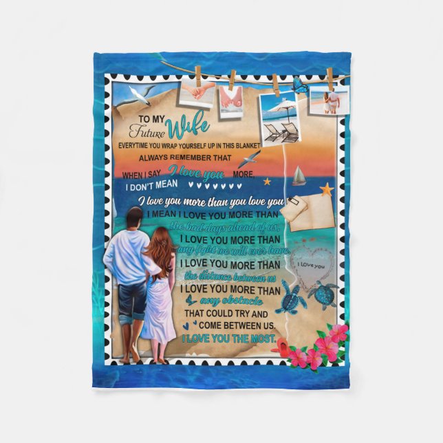 Personalised To My Future Wife From Husband Fleece Blanket (Front)