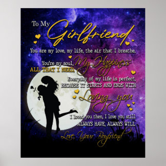 Personalised To My Girlfriend Blanket Poster