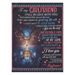Personalised To My Girlfriend Wolf Blanket, Tablecloth