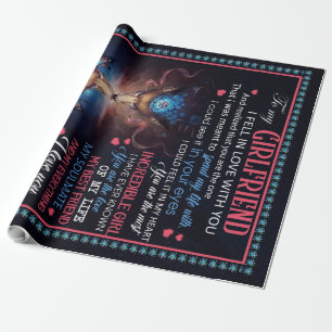 Personalised To My Girlfriend Wolf Blanket, Wrapping Paper