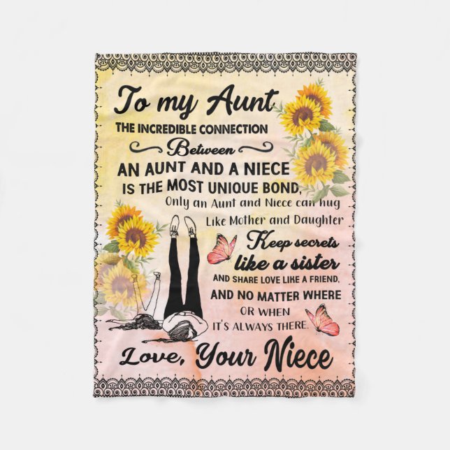 Personalised To My Gorgeous Aunt Sunflower Blanket (Front)