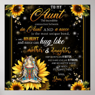 Personalised To My Gorgeous Aunt Sunflower Blanket Poster