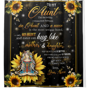 Personalised To My Gorgeous Aunt Sunflower Blanket Shower Curtain