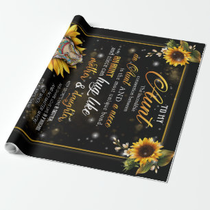 Personalised To My Gorgeous Aunt Sunflower Blanket Wrapping Paper