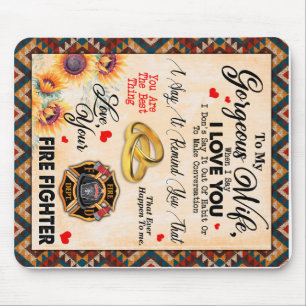 Personalised To My Gorgeous Wife Sunflower Blanket Mouse Pad