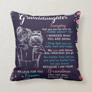 Personalised To My Granddaughter From Grandma Blan Cushion