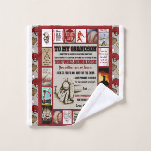 Personalised To My Grandson From Grandma Blanket Wash Cloth