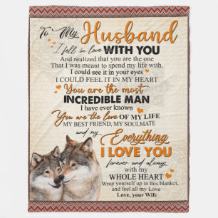 Personalised To My Husband From Wife Poster, Fleece Blanket