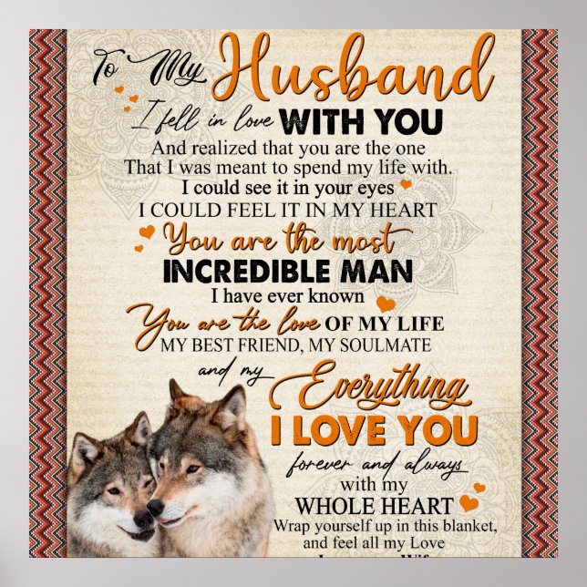 Personalised To My Husband From Wife Poster, Poster (Front)