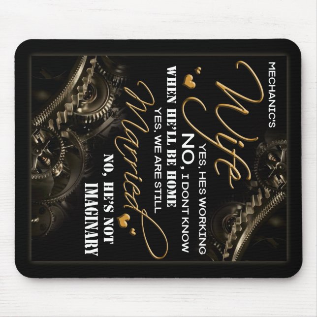 Personalised To My Mechanic's Wife, Married Blanke Mouse Pad (Front)