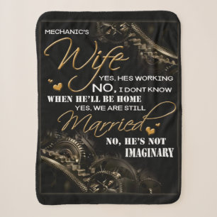 Personalised To My Mechanic's Wife, Married Blanke Sherpa Blanket