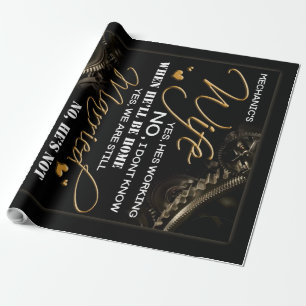 Personalised To My Mechanic's Wife, Married Blanke Wrapping Paper