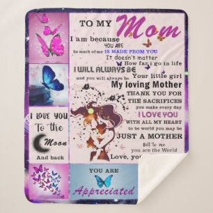 Personalised To My Mum From Daughter Sherpa Blanket