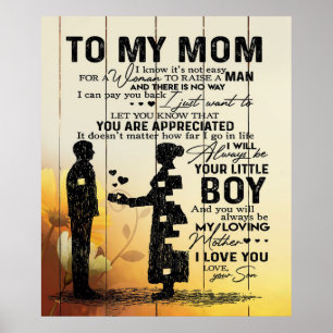 Personalised To My Mum From Son  Birthday Mum Gift Poster
