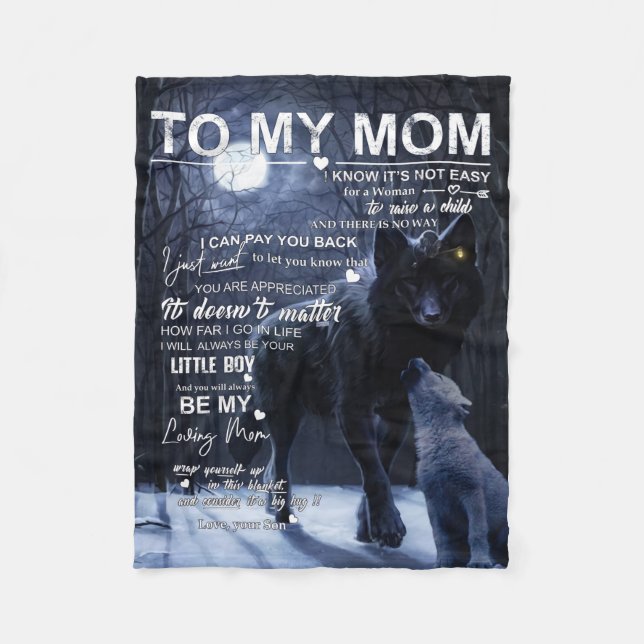 Personalised To My Mum From Son, Fleece Blanket (Front)