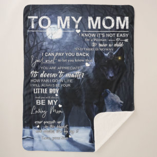 Personalised To My Mum From Son, Sherpa Blanket