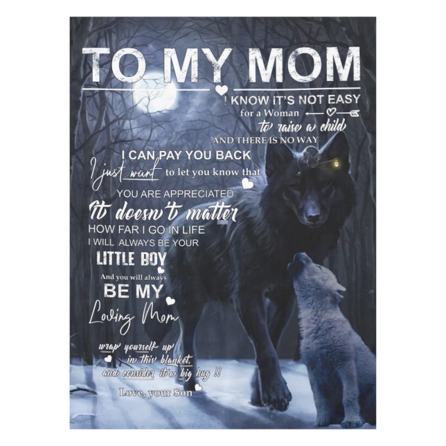 Personalised To My Mum From Son, Tablecloth (Front)