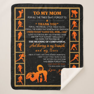 Personalised To My Mum From Your Son Baseball Play Sherpa Blanket