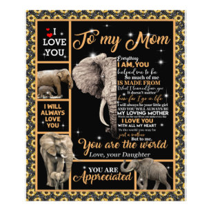 Personalised To My Mum Love From Daughter Elephant Photo Print