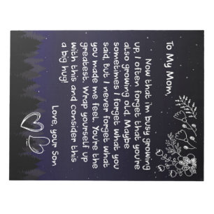 Personalised To My Mum Love Letter From Son Notepad