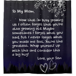 Personalised To My Mum Love Letter From Son Shower Curtain