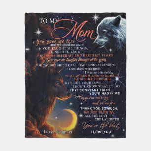 Personalised To My Mum Wolf From Daughter Gift Fleece Blanket