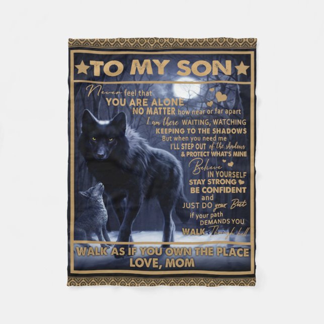 Personalised To My Son Birthday Gift, Fleece Blanket (Front)