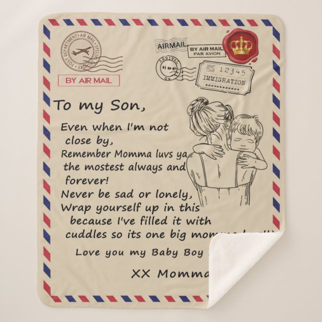 Personalised To My Son, Letter From Mum Blanket (Front)