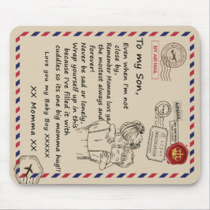 Personalised To My Son, Letter From Mum Blanket Mouse Pad