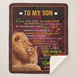 Personalised To My Son Lion, Love Letter From Dad Sherpa Blanket