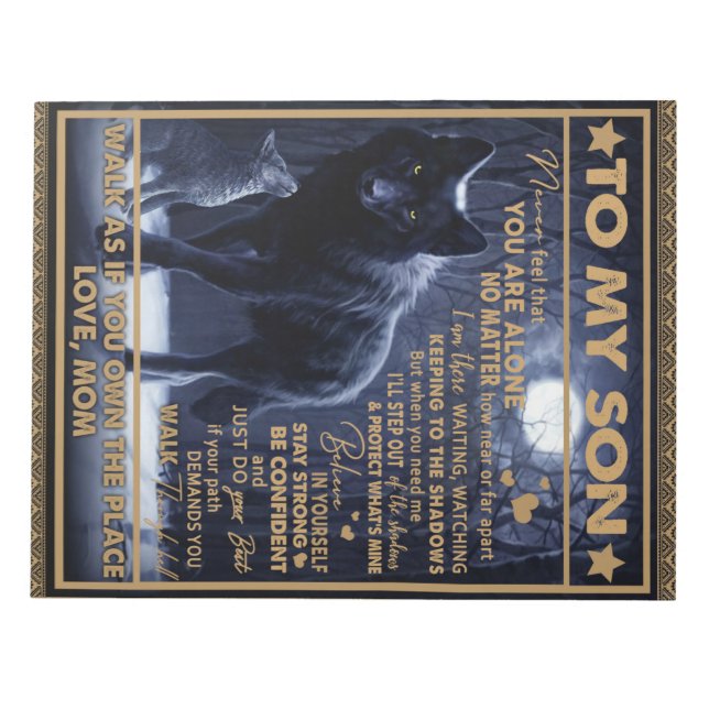 Personalised To My Son, Son Birthday Gift Notepad (Front)