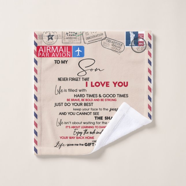 Personalised To My Son, Son Birthday Gift Wash Cloth (Wash Cloth)