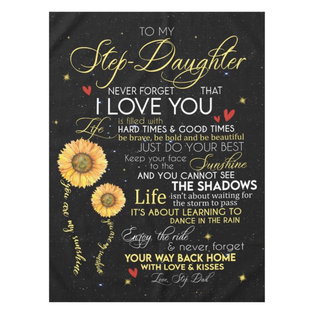 Personalised To My Step-Daughter Blanket Tablecloth (Front)