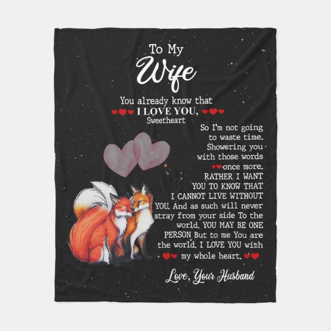 Personalised To My Wife Blanket (Front)