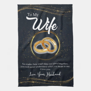 Personalised To My Wife   Couple Valentine Gifts Tea Towel