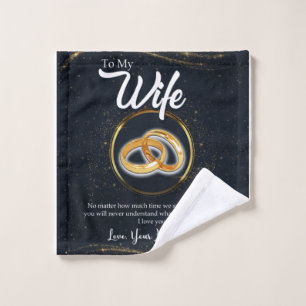 Personalised To My Wife   Couple Valentine Gifts Wash Cloth