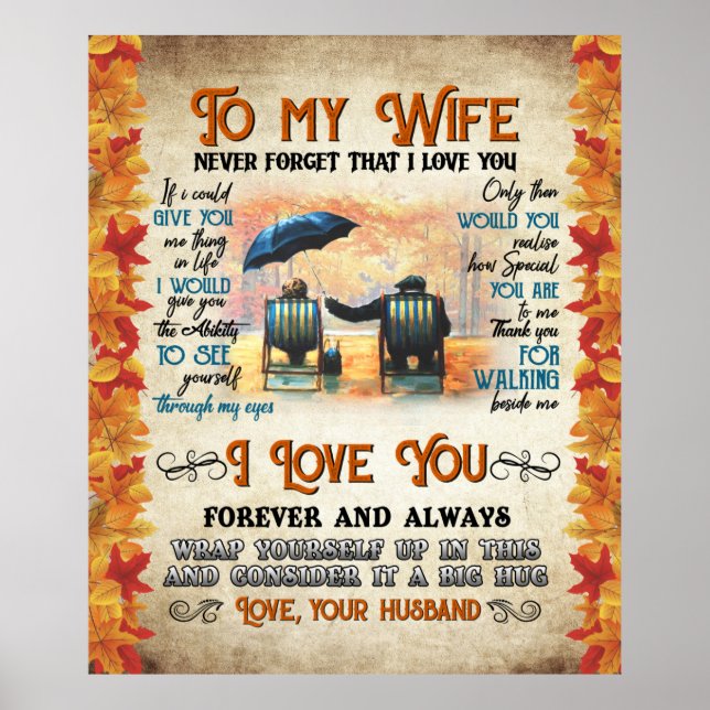 Personalised To My Wife From Husband Poster (Front)