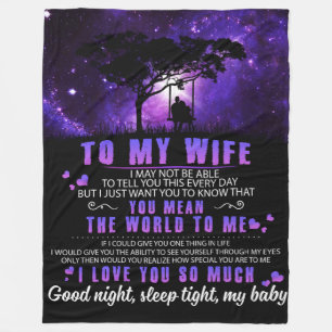 Personalised To My Wife, Letter From Husband Blank Fleece Blanket