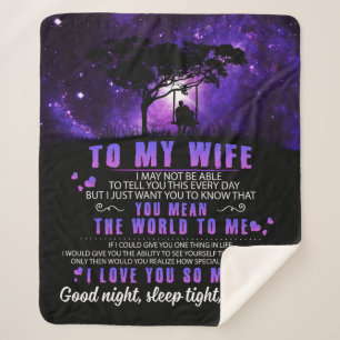 Personalised To My Wife, Letter From Husband Blank Sherpa Blanket
