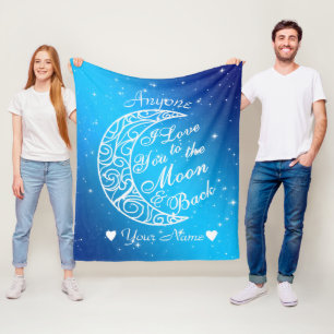 Personalised To The Moon and Back Fleece Blanket
