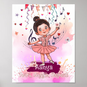 Personalised Toddler Ballerina Name Poster