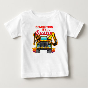 Personalised Toddler Construction Demolition Truck Baby T-Shirt