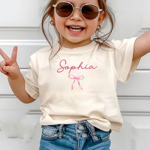 Personalised Toddler Girl T-Shirt: Preppy Bow Cust T-Shirt