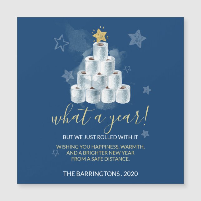 Personalised Toilet Paper Christmas Tree Blue (Front)